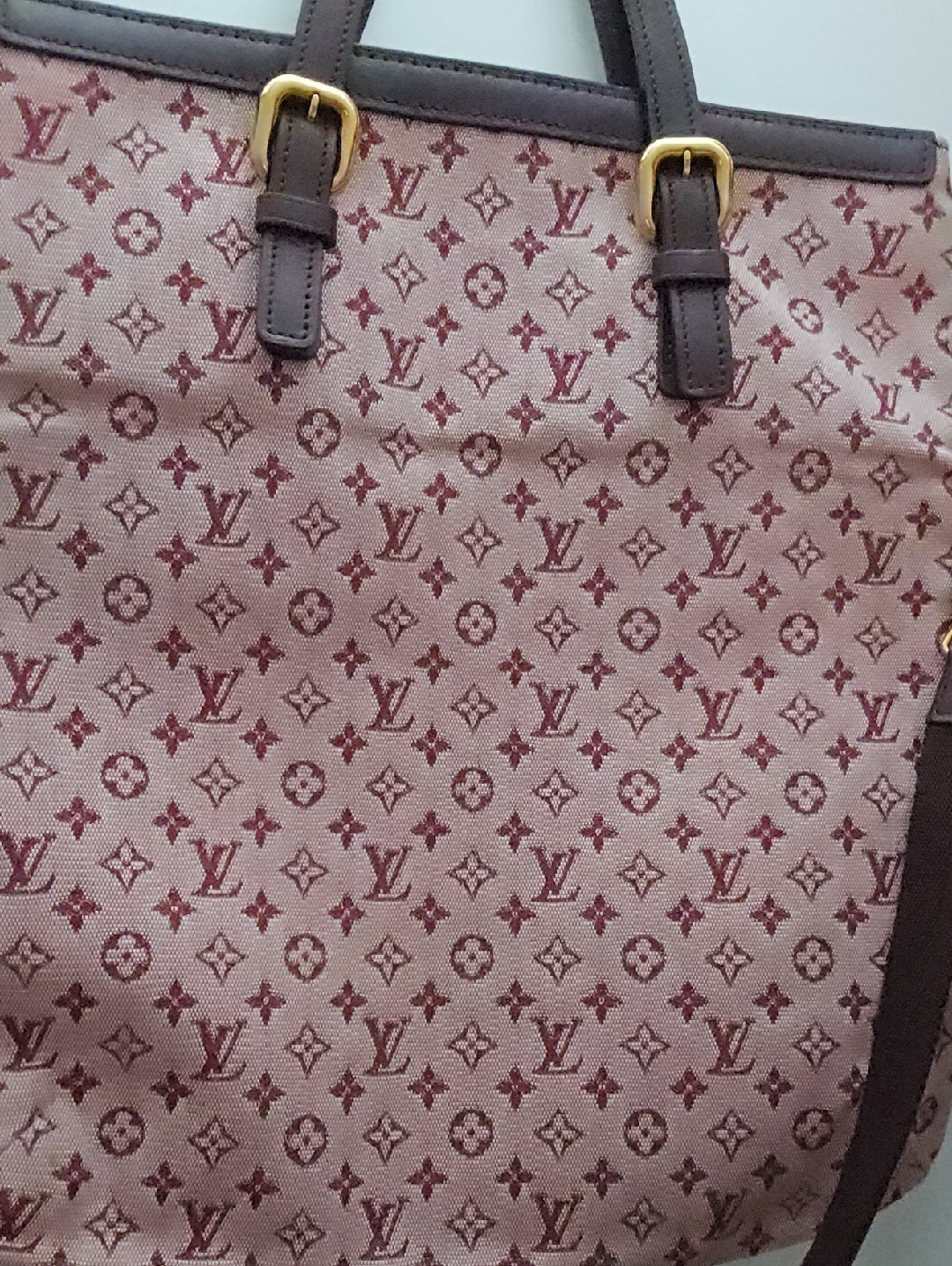 Louis Vuitton Garnet Monogram, Burgundy Trim Tote Bag